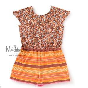 EUC Matilda Jane Girls Size 14 Sundown Jumper Open Back Floral Flower Romper MJC
